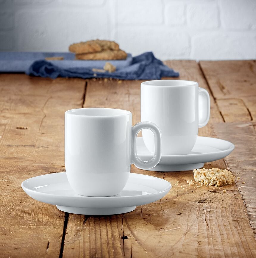 Tazas de espresso Barista, con platillos, 2 unidades