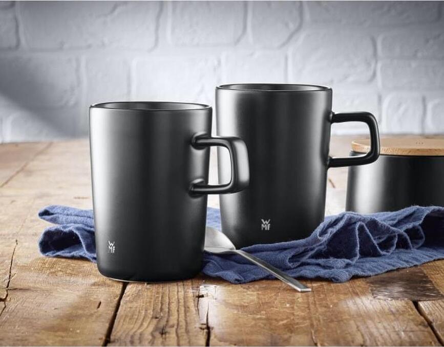 Tazas Kineo, 250 ml, negras mate, 2 unidades