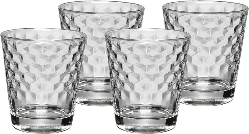 Vasos con diseño de panal, 4 unidades
