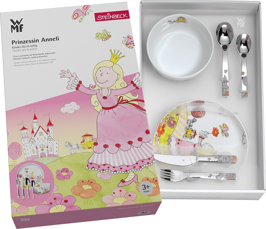 WMF Princesse Anneli Set de Couverts et Vaisselle pour enfant, Set 6 pièces
