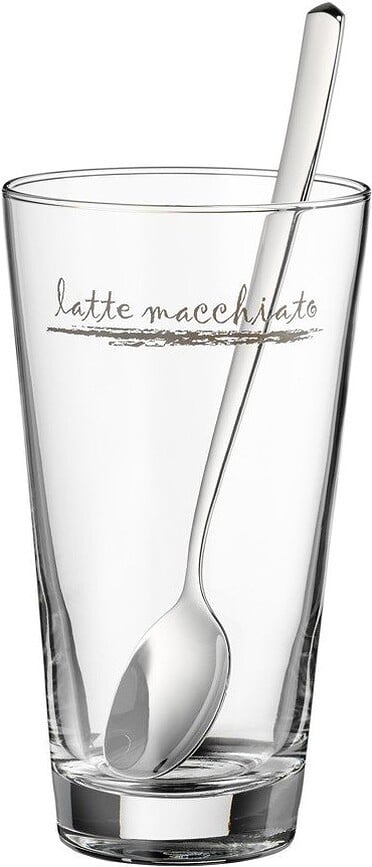 WMF Verres à Latte Macchiato avec cuillères, Lot de 6