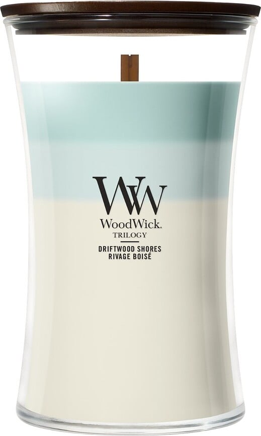 Bougie WoodWick Trilogy Driftwood Shores grande