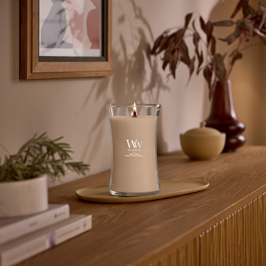 Candela WoodWick Core Santal Myrrh piccola