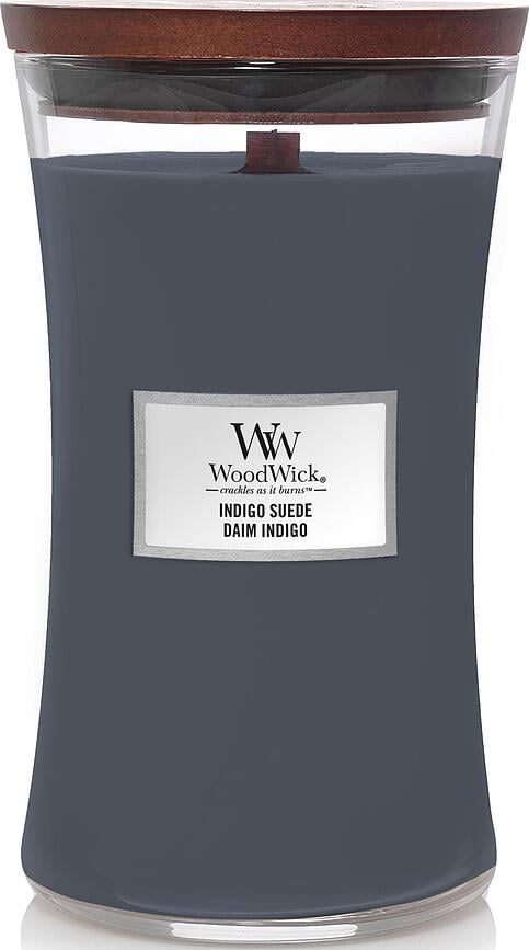 Core WoodWick Indigo Suede Kerze groß