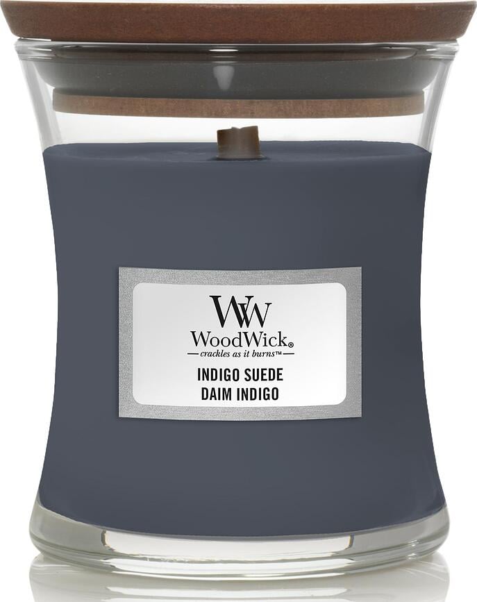 Core WoodWick Indigo Suede Kerze klein