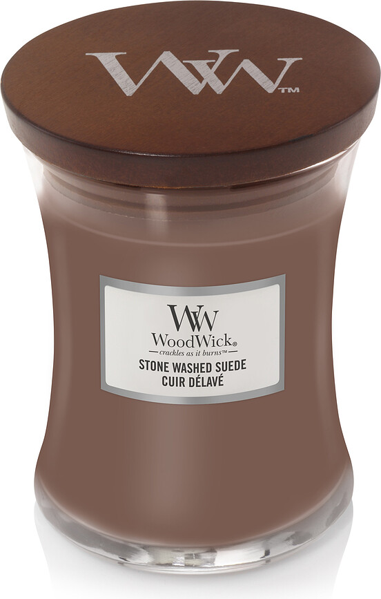 Core WoodWick Stone Washed Suede Kerze