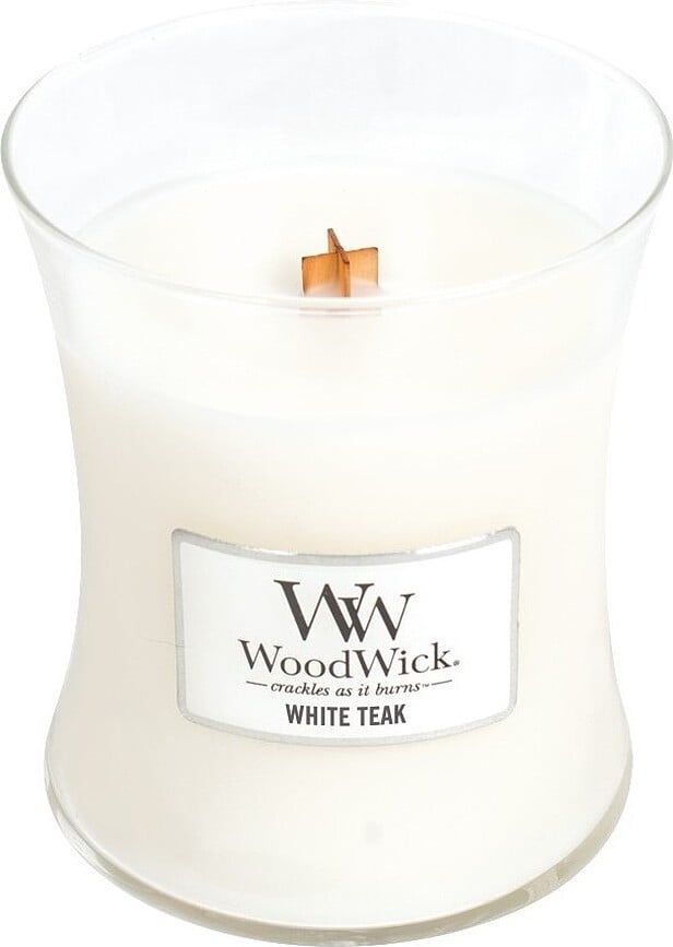 Core WoodWick White Teak Kerze