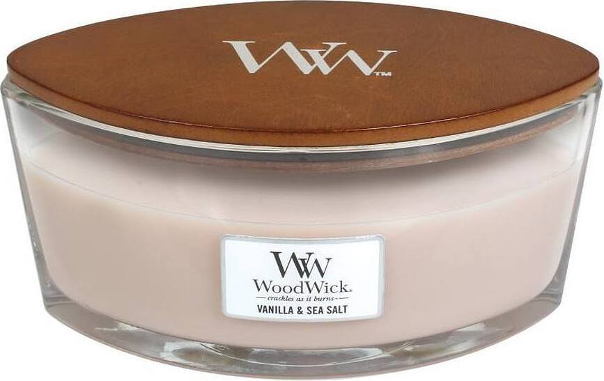 Hearthwick Bougie à Mèche en Bois, parfum Vanille et Sel de Mer