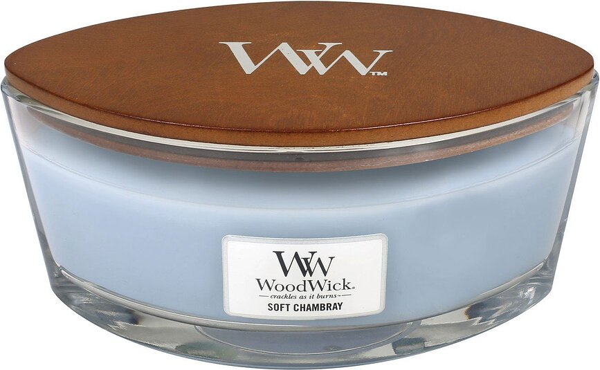 Hearthwick Flame WoodWick Soft Chambray Kerze