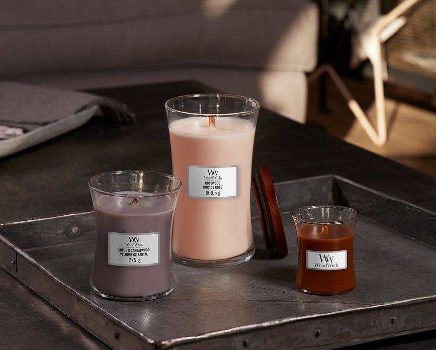 Hearthwick WoodWick Suede Sandalwood Kerze