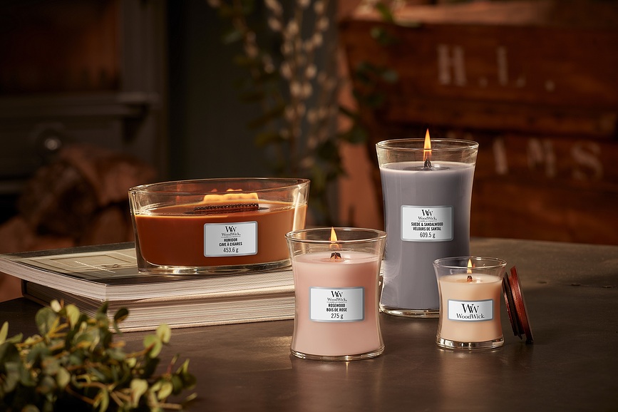 Hearthwick WoodWick Suede Sandalwood Kerze