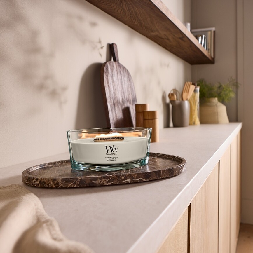 Κερί WoodWick Hearthwick Tonka & Almond Milk