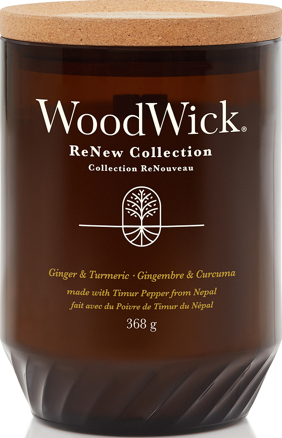 Lys i glas ReNew WoodWick Ginger & Tumeric stor