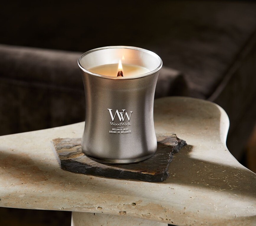Precious Metals WoodWick Bougie Melanite Mist, moyenne