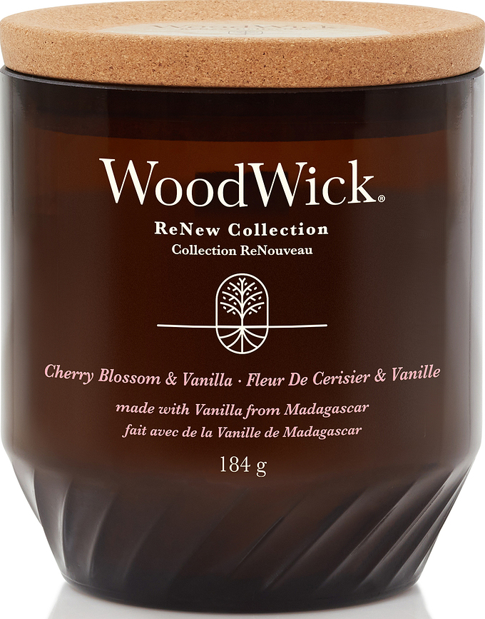 Renew WoodWick Cherry Blossom & Vanilla Kerze mittel