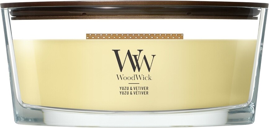Sveča WoodWick Hearthwick Yuzu & Vetiver
