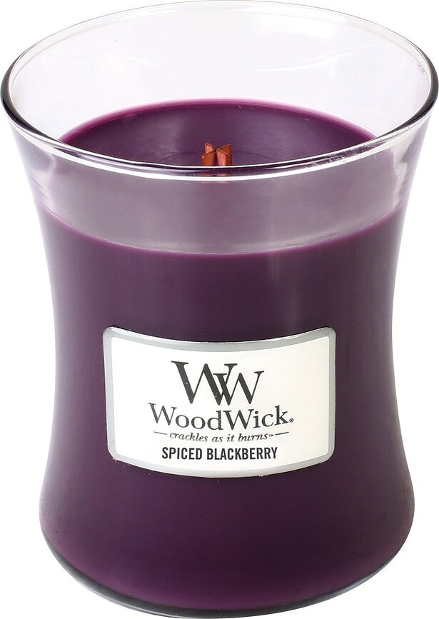 Vela aromática Core WoodWick Spiced Blackberry, tamaño mediano
