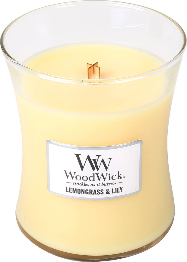 Vela WoodWick Core, aroma de citronela y lirio