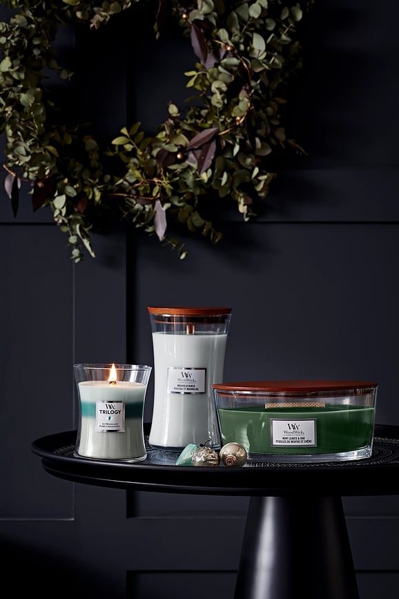 Vela WoodWick Core, aroma Magnolia y Abedul, tamaño grande