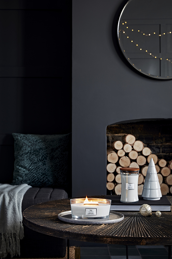 Vela WoodWick Hearthwick, fragancia Magnolia Birch