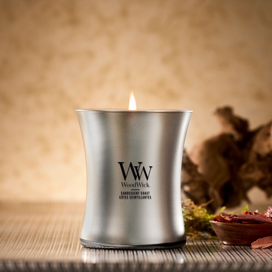 WoodWick Candescent Coast Bougie Precious Metals, moyenne