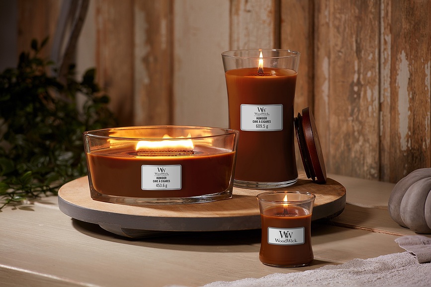 WoodWick Core Bougie, parfum Humidor, moyenne
