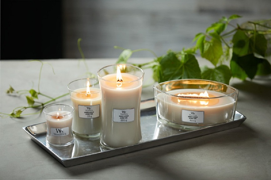 WoodWick Core Bougie, Jasmin Fumé, moyenne