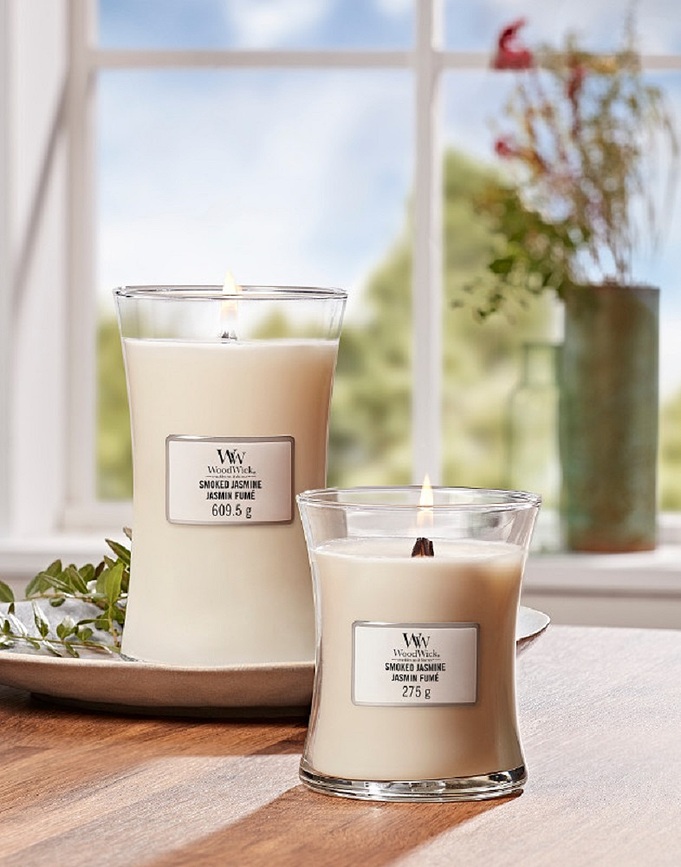 WoodWick Core Bougie, Jasmin Fumé, moyenne