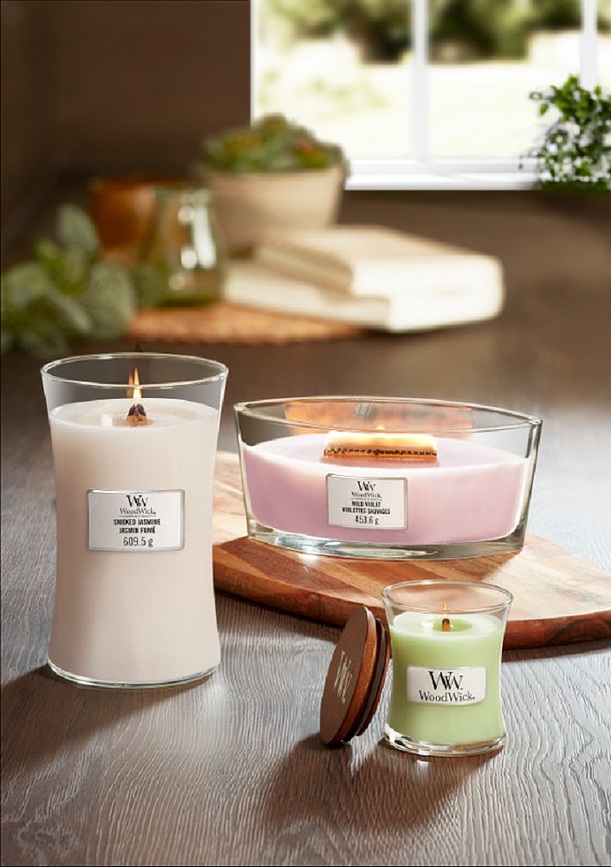 WoodWick Core Bougie, Jasmin Fumé, moyenne