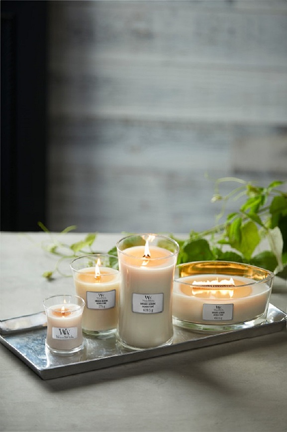 WoodWick Core Bougie, Jasmin Fumé, moyenne