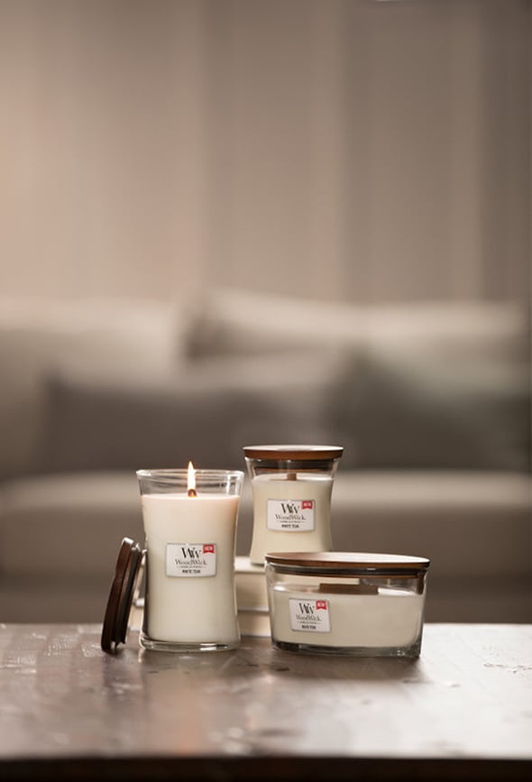 WoodWick Core Svijeća White Teak mala