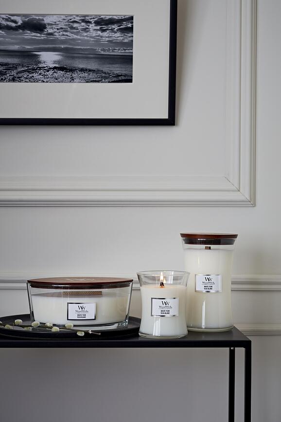 WoodWick Core Svijeća White Teak mala