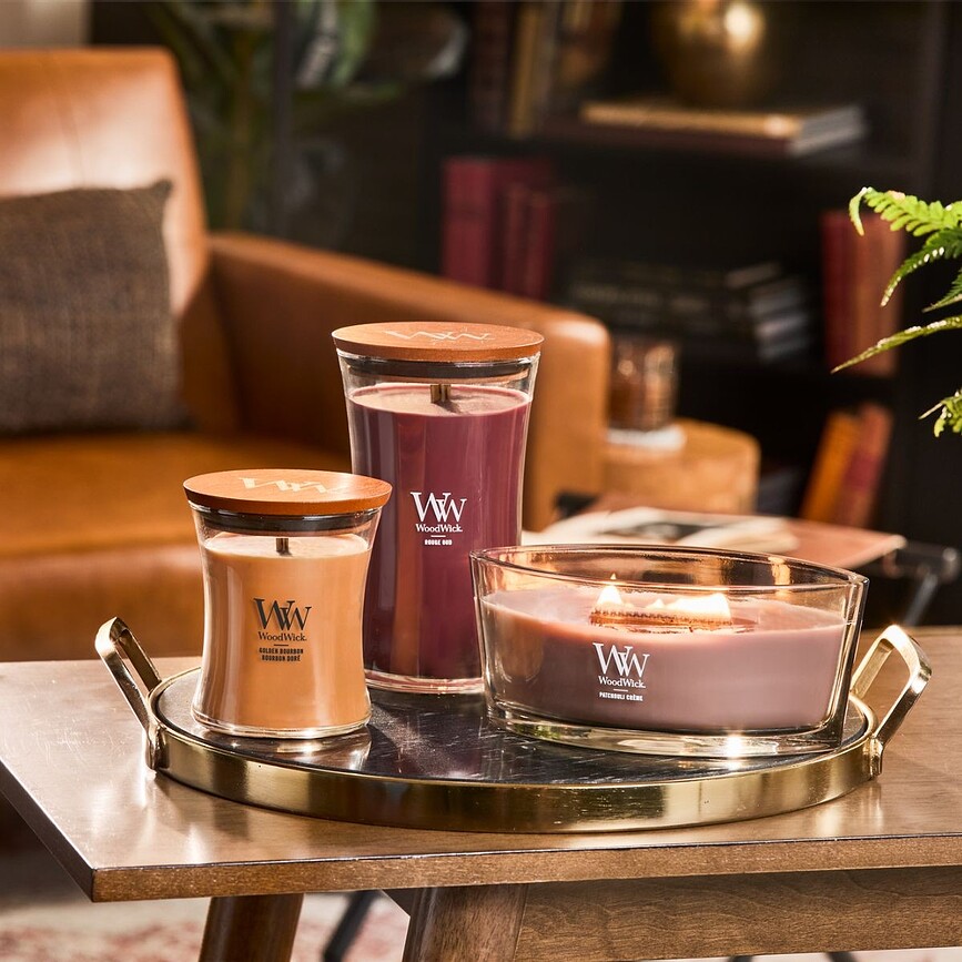 WoodWick Hearthwick Bougie, Patchouli Crème