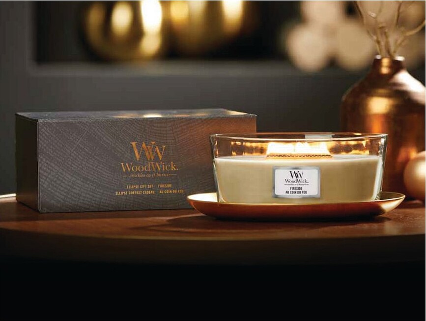 WoodWick Hearthwick Fireside Κερί, άρωμα Fireside, σε συσκευασία δώρου