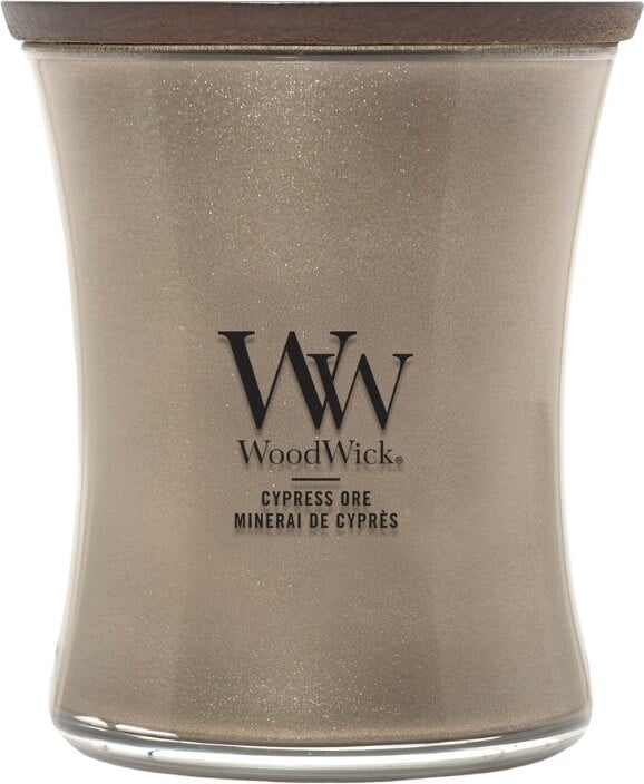 WoodWick Precious Metals Cypress Ore Kerze, mittel