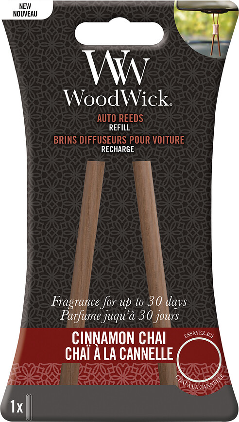 WoodWick Recharge de Parfum pour diffuseur de voiture à bâtonnets, Cinnamon Chai