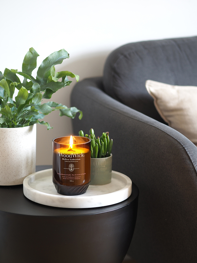 WoodWick ReNew Κερί, Άρωμα Άνθος Κερασιάς & Βανίλια, μεσαίο