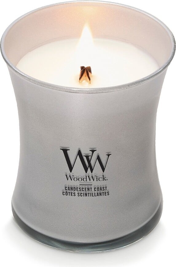 WoodWick Svijeća Precious Metals Candescent Coast srednja