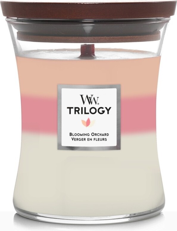 WoodWick Trilogy Blooming Orchard Kerze, mittel