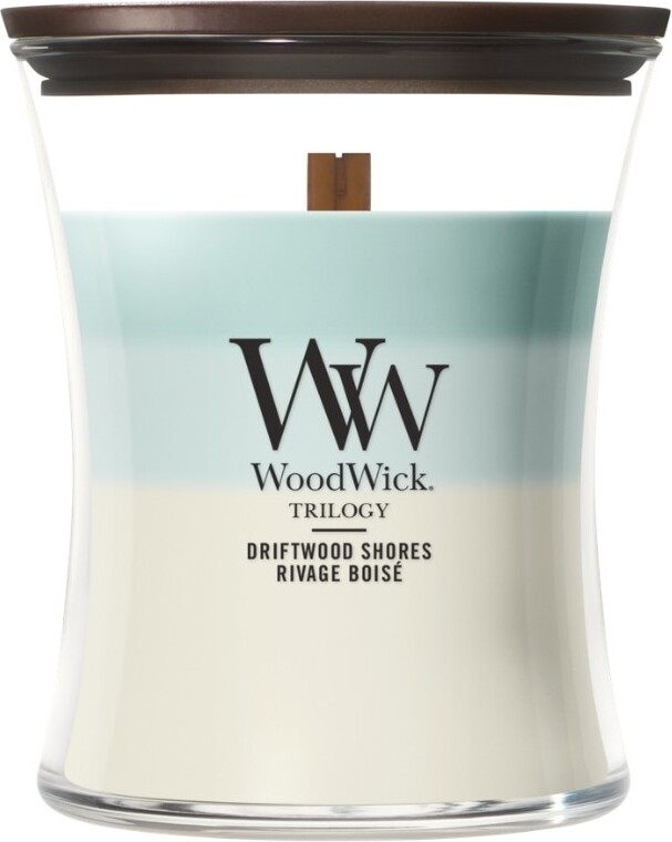 WoodWick Trilogy Driftwood Shores Kerze, mittel