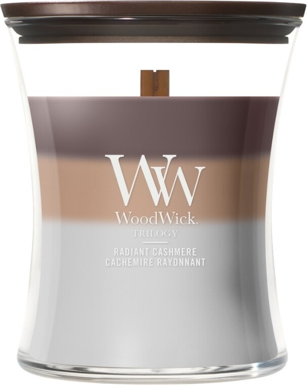 WoodWick Trilogy Radiant Cashmere Kerze mittel