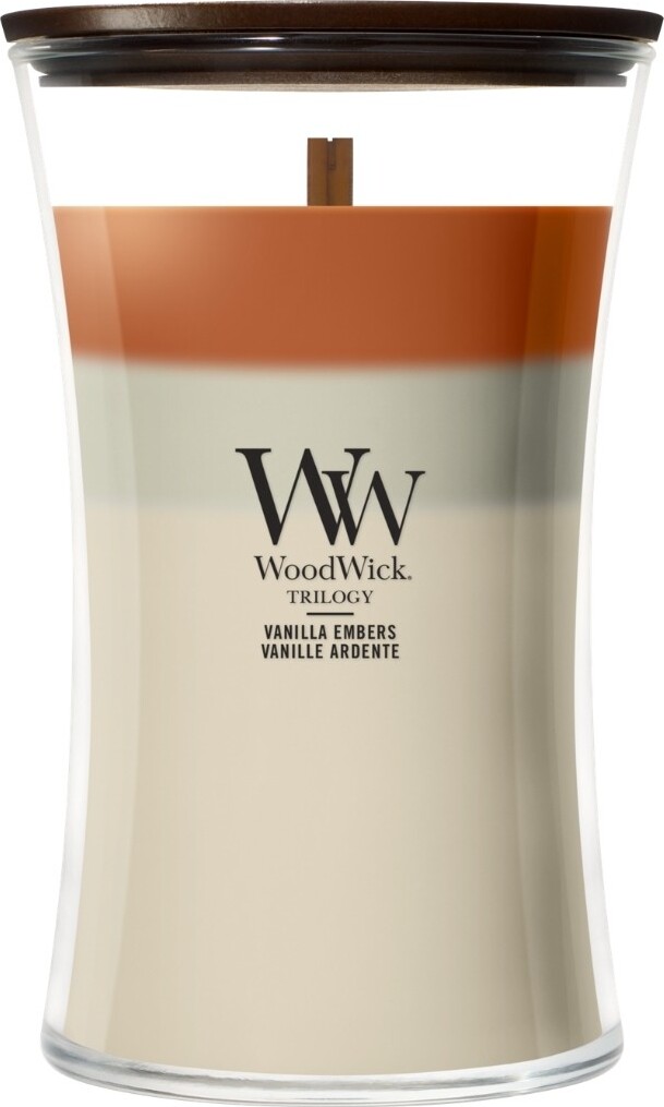 WoodWick Trilogy Vanilla Embers Kerze groß