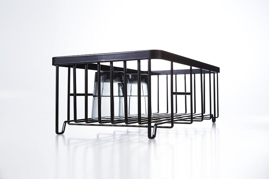 Escurridor de Platos Tower, negro, con rejilla