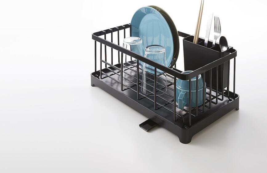 Escurridor de Platos Tower, negro, con rejilla