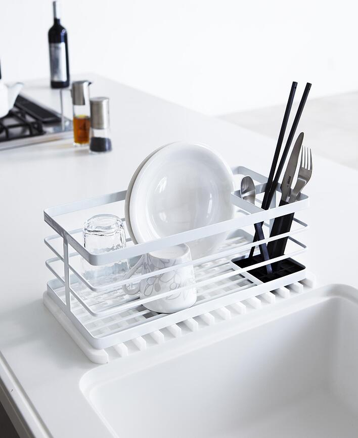 Flow Égouttoir à Vaisselle, en silicone, blanc