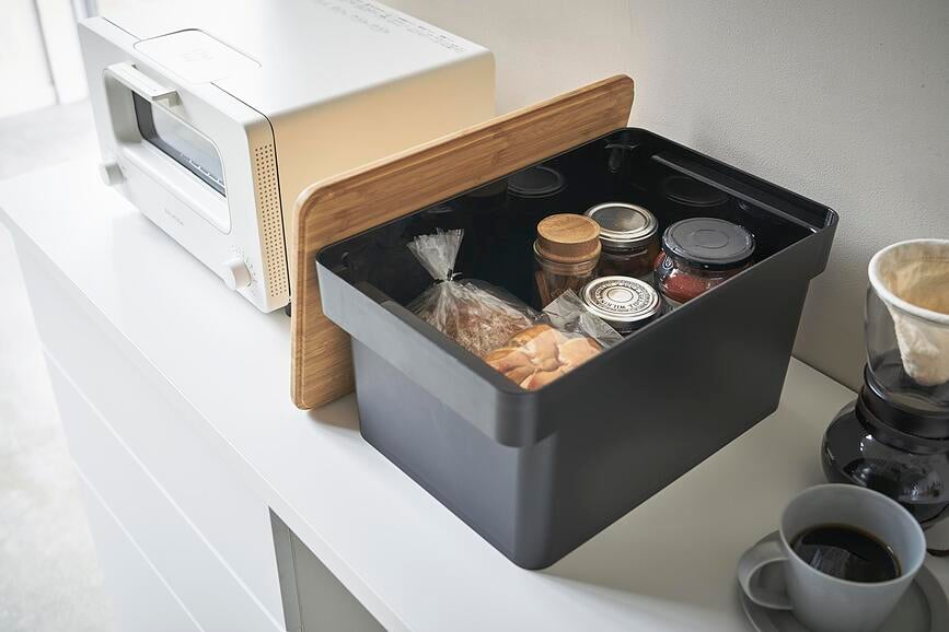 Panera Tower, con tabla de cortar integrada y espacio para cuchillo, negro