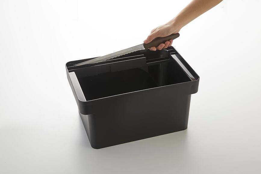 Panera Tower, con tabla de cortar integrada y espacio para cuchillo, negro