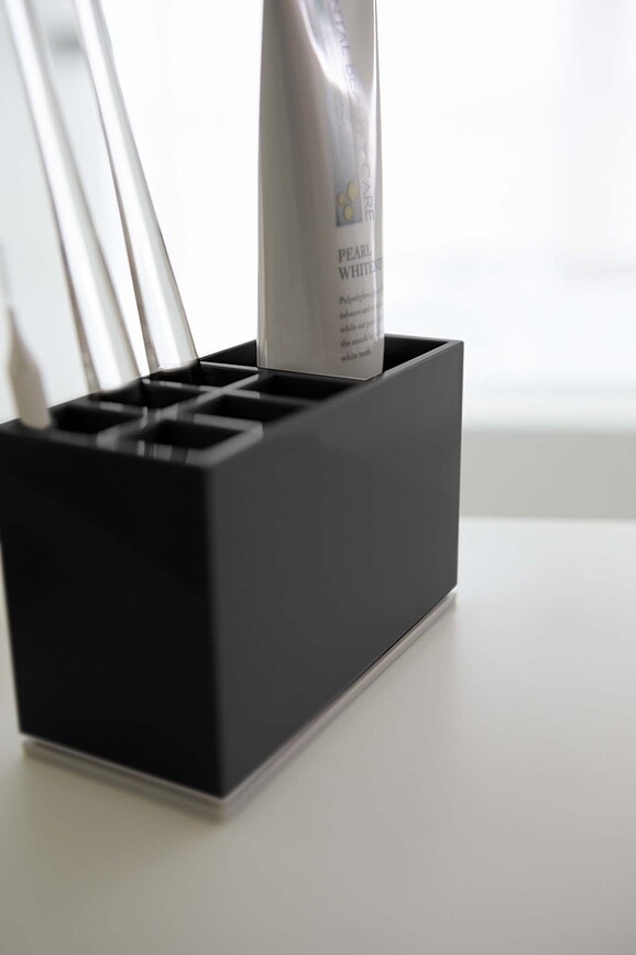 Soporte para cepillos y pasta dental Mist, negro