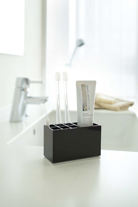 Soporte para cepillos y pasta dental Mist, negro