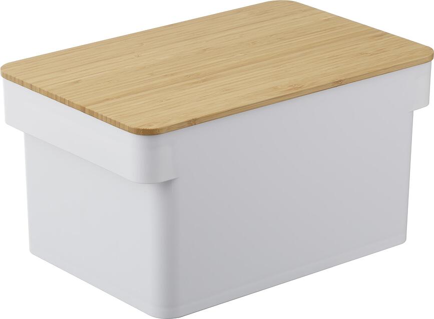 Tower Boîte à Pain avec planche à découper et espace pour couteau, blanche